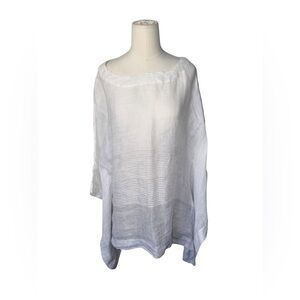 J. McLaughlin 100 % Linen Ombre Stripe Tunic kimonk size  M/L